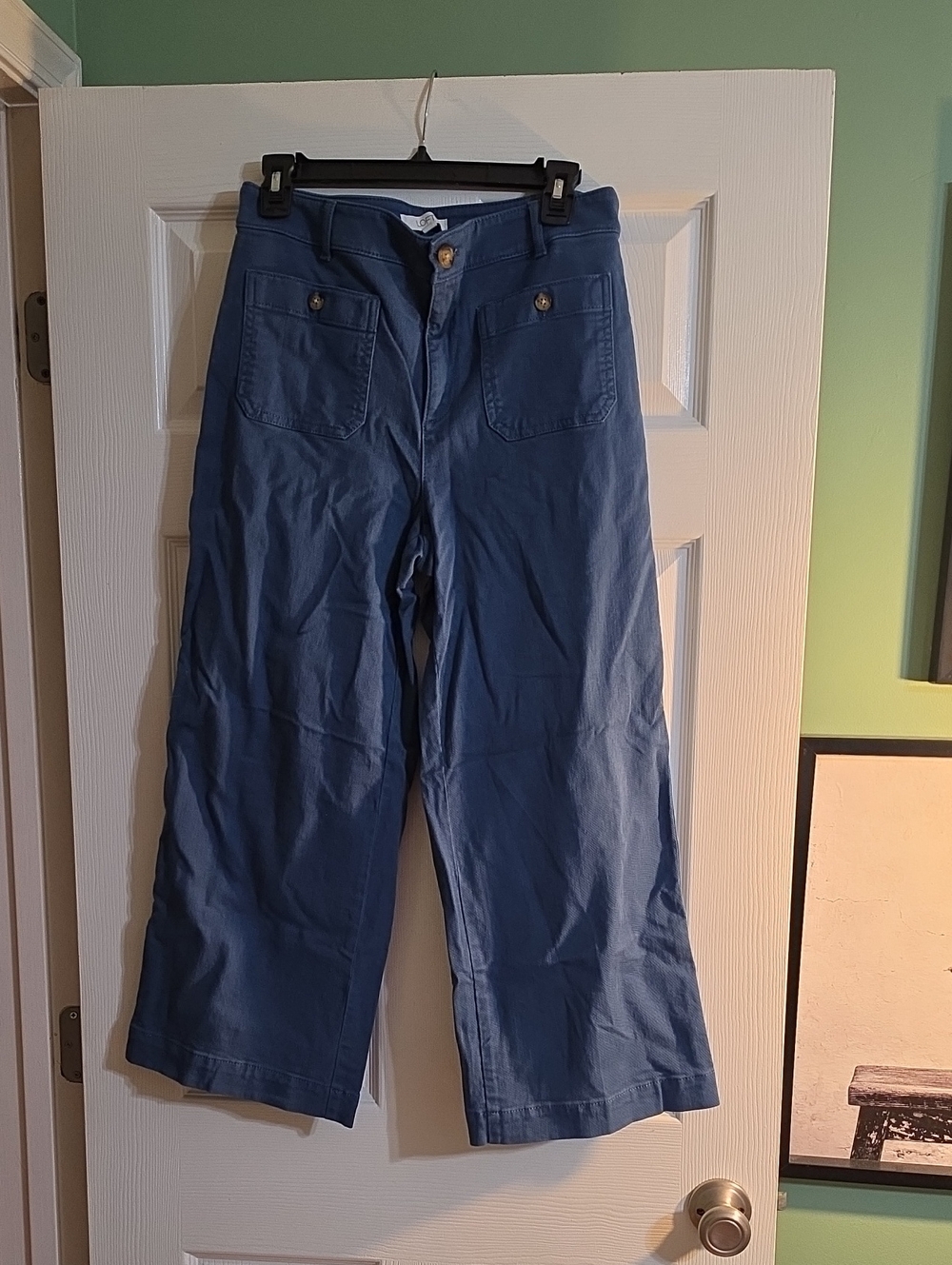LOFT Blue Wide-Leg Cropped Pants